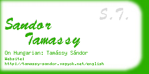 sandor tamassy business card